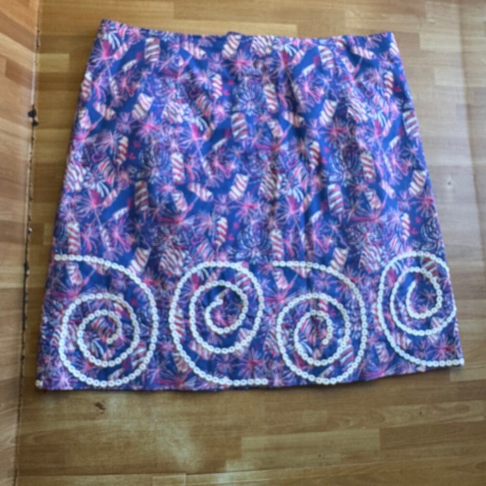 Lilly Pulitzer "Fire Cracker" skirt size 8 - Picture 2 of 9